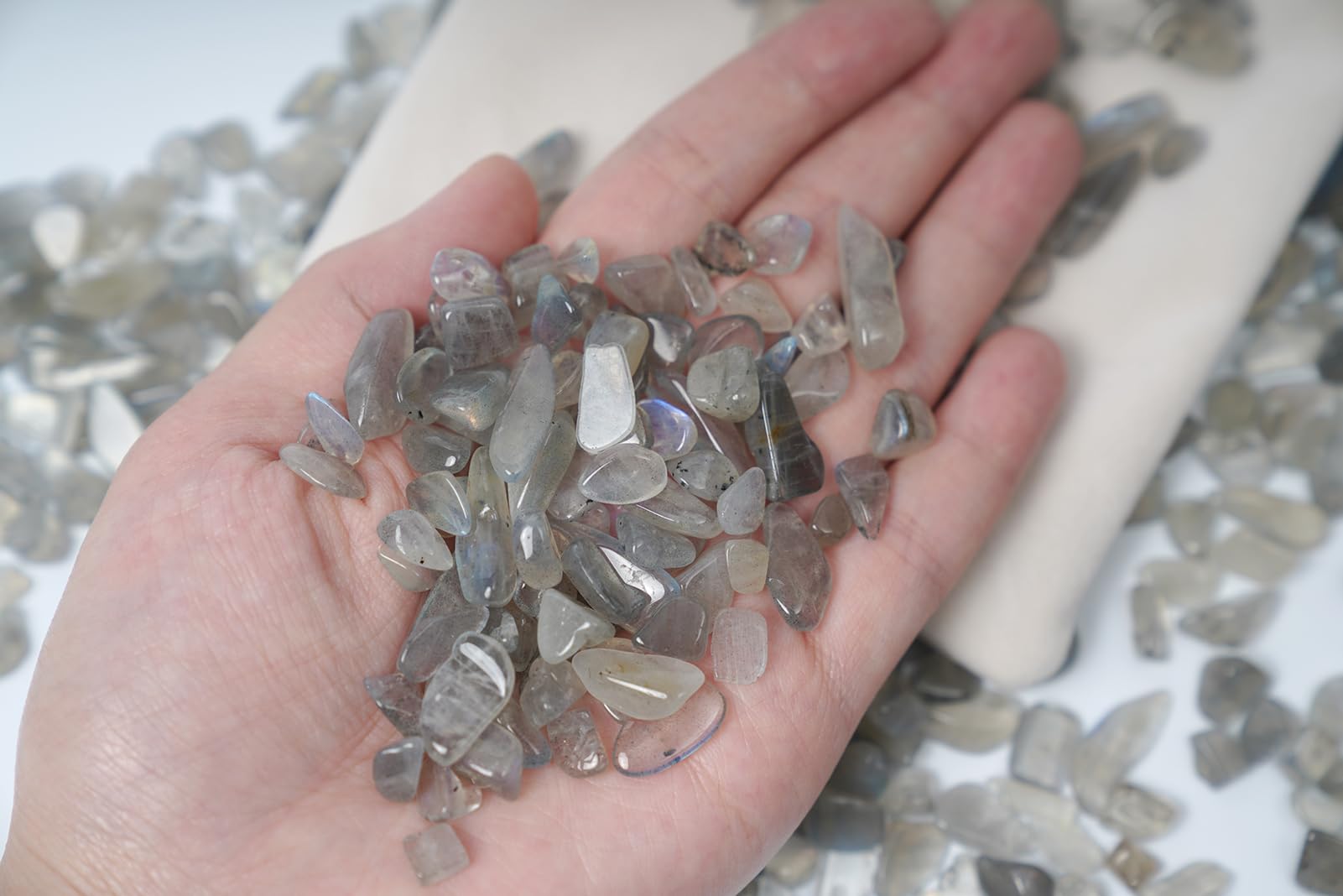 Amazon.com: ZenQ 1 lb Gray Moonstone Tumbled Stone Chips